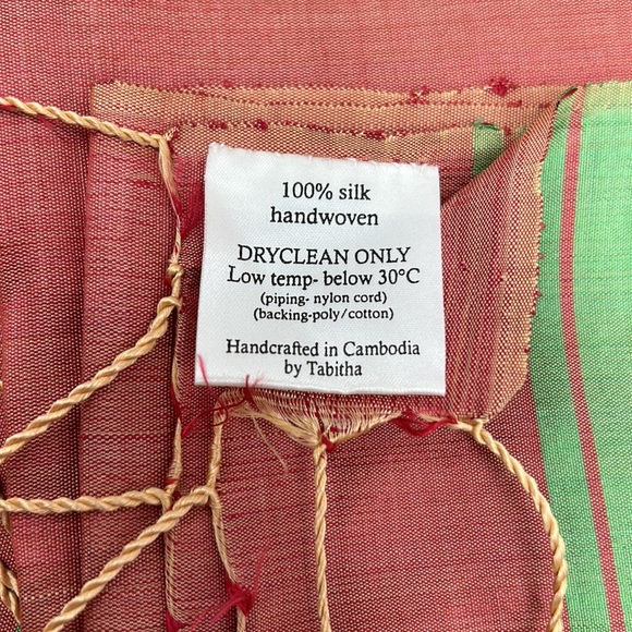 Handwoven Silk Scarf from Cambodia - Christmas Colors! - Picture 3 of 5